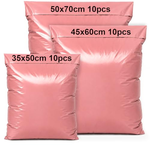 XRXYMQ 3 tamaños bolsas de envío 30 unidades bolsas de envío ropa paquetes rosa