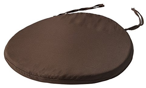 SOFTILLO Round Bistro Circular Chair Cushion With Ties Seat Pads For Dining Chairs Kitchen Garden Italian Fabric Removable Cover Indoor Outdoor Seat Pad Cushions Living Room Patio Office Shop BROWN