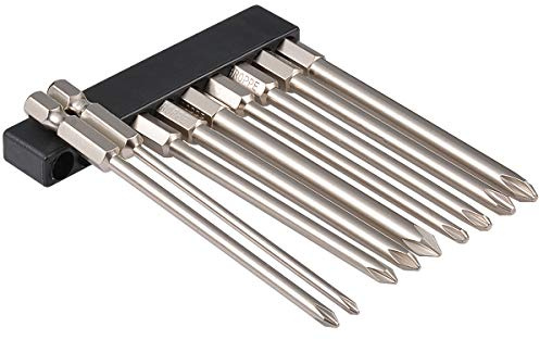 KATUR 9Pcs Hex Shank Croix Magnétique Phillips Tournevis Embouts Set pour PC, Lunettes, Téléphone Mobile, Ordinateur Portable, Réparation de montres (100mm de long)