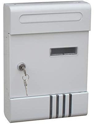 TentHome Briefkasten Wandbriefkasten Postkasten Mailbox Wandmontage mit Namenschild, Sichtfenster Wetterfest Wandpostkasten für Briefe, Zeitung und Zeitschriften inkl. 2 Schlüsseln, weiß