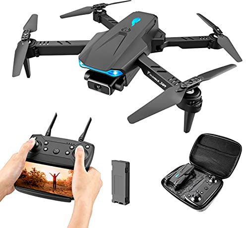 Dinglong Drone S89 Pro 2021 Nouveau Drone avec Caméra 4K, Vidéo HD, WiFi FPV, Hauteur Préservation Automatique, Suspension Pliable, Télécommande, Drone Pliable pour Débutants. (Noir)