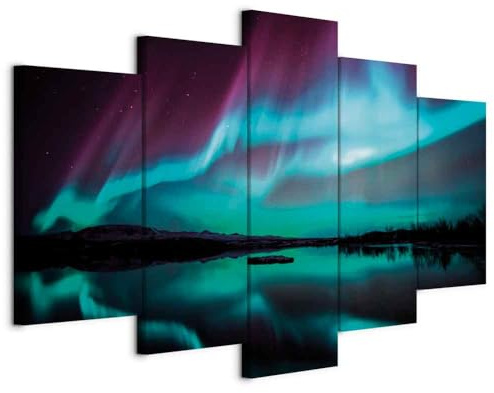 murando - Leinwandbild Bilderset, 150x75 cm, 5-teilig, Schlafzimmer, modern | Hochwertige Leinwand, sofort aufhängbar, ideal fürs Wohn- oder Schlafzimmer, wasserfest und lichtecht, langlebig, stilvoll