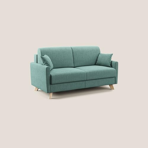 Edgar divano letto matrimoniale in tessuto felis impermeabile verde acqua 160 cm (mat. 120x197)