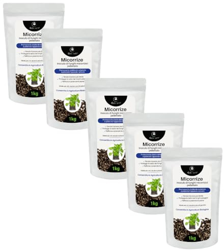 GebEarth® | Micorrize Naturali per Piante e Orto 5 Kg | Inoculo di Funghi Micorrizici che Stimolano le Radici, Proteggono e Rivitalizzano il Terreno | Con Trichoderma e Batteri Benefici.