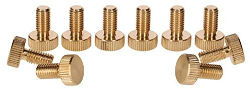 PrecisionGeek M5 x 10mm Brass Thumb Screws | Flat Knurled Head | Tool-Free Fastening | High-Precision M5 Bolts | Set of 10 | Ideal for DIY & Electronics |