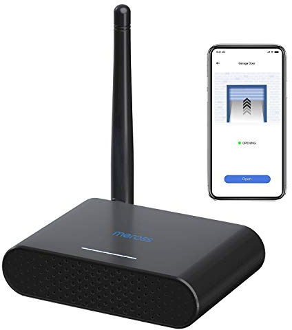 meross Smart Garage Door Opener Remote with External Antenna, Compatible with Amazon Alexa, SmartThings, Control Up to 3 Single Doors(Non HomeKit Versions with 2 Door Sensors)