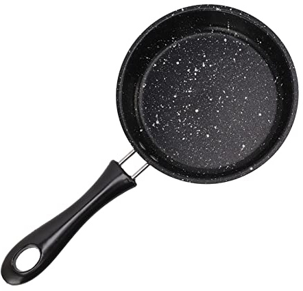 Wheat Rice Stone Pan Frying Pan Omelette Small Pan Home Less Fumes Steak Frying Pan Non Stick Flat Bottom Induction Cooker Pan (16CM)