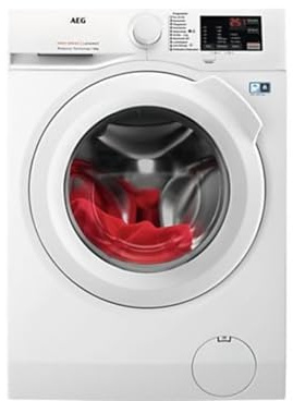 AEG L6FBF51488 8 kg Frontlader Waschmaschine, 60 cm breit, 1400U/Min, Aqua-Stop, Mengenautomatik, Nachlegefunktion, Kindersicherung, Unterschiebbar, weiß