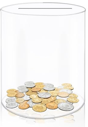 Acrylic Transparent Money Box, Break to Open Piggy Bank for Saving Cash or Coins