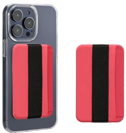 kwmobile 2X Stick-on Kartenhalter für Smartphones - Kunststoff Halter mit Halteband - 57 x 90 mm - Platz für bis zu 4 Karten - Rosa Rosa