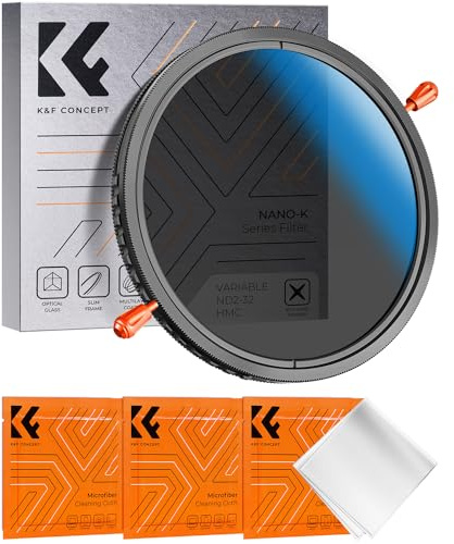 K&F CONCEPT Ø37mm Filtre CPL+ND2-ND32 1-5 Stops sans Croix et 3 Chiffons | Nano-revêtement,Verre optique japonais,Solide,Cadre CNC Antidérapant,K Série,FB302