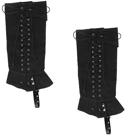 XINCHI Stiefelüberzieher Herren Damen Mittelalter Stiefel Gamaschen | Pirate Stiefelstulpen Kunstleder Stiefelstulpen Retro Renaissance Beinwickel Kostümzubehör Karneval Halloween