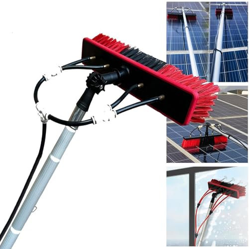 Dnowegas 12m Wasserführende Teleskopstange, Glasdach Reinigungsset, PV Anlage,Universal Waschbürste, Fensterreiniger teleskopstiel wassergefüllte - PV Anlage Reinigungsgerät Freie Verbindung