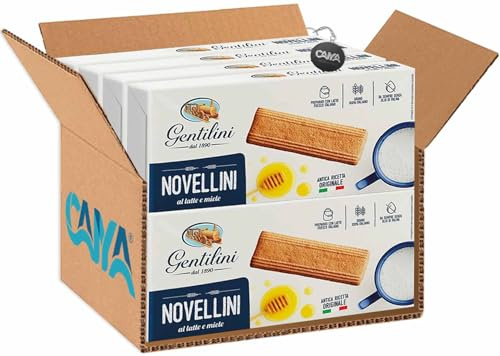 Gentilini Novellini Biscotti al Latte e Miele 250g [CAIYA® BOX da 8 Confezioni]