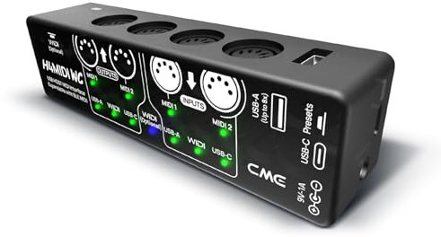 CME H4MIDI WC – Advanced USB Host MIDI Interface with Router, Filter, Mapper, Optional WIDI Bluetooth MIDI, Standalone 9V Power mode - Perfect for Guitarists and Producers