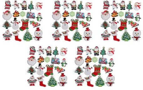 GIWFBQTR Weihnachten Patches NäHen auf auf Gestickten 90PCS Weihnachts Santa Süße Applikationen für DIY Kleidung Dekorationen