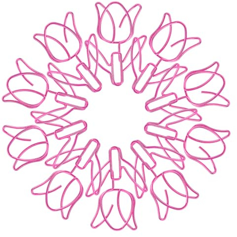 DIYEAH 20stücke Rosa Blumenform Büroklammern aus Metall Cartoon-stil Büroklammern Praktische Dokumentenhalter für Schüler und Büro