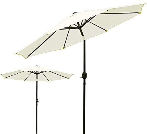 CCKUYT Ombrelloni 1 pz. Ombrellone da Esterno con baldacchino, ombrellone da Giardino con meccanismo di inclinazione, ombrellone da Giardino, ombrellone Rotondo Antipioggia e Antivento, Patio, La