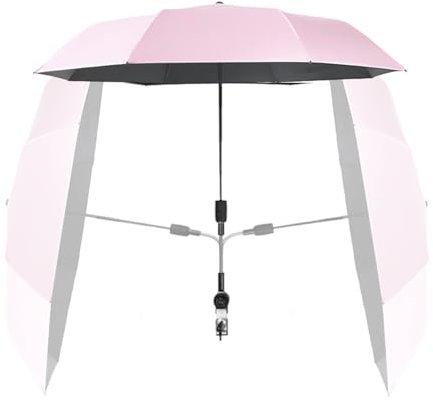 Stibtmr Regenschirm für Kinderwagen – verstellbarer Sonnenschutz für Kinderwagen – Sonnenschirm verstellbar und faltbar für Verwendung im Freien, Reise und Rollstuhl, Rosa, Se référer au descriptif