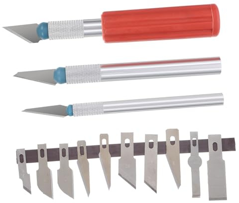 LOLIPPYY 13pezzi Bisturi da Incisione Set di Coltelli per Intaglio Sbavatura Taglio e Scultura Lame Sostituibili Adatto per Modellismo Artigianato Riparazione e Precisione