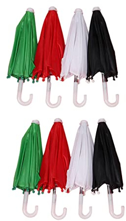 FUNNETOYU 8pcs Doll Umbrella Toy Set Small Mixed Color Doll Photo Props and Costume Ornaments for Children's Pretend Play