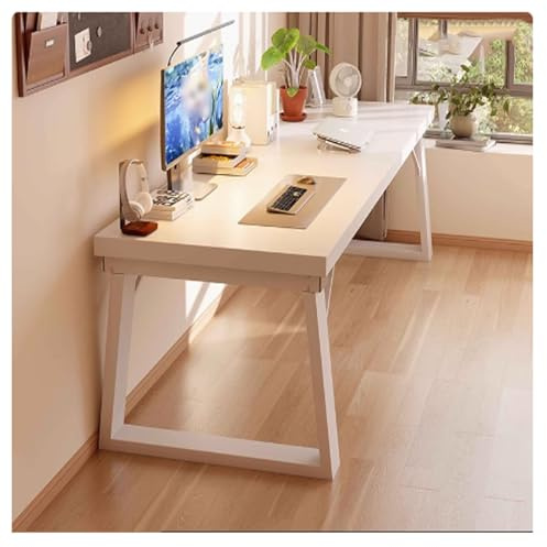 Bureau de direction – Grande table d'écriture en métal pour bureau à domicile, bureau d'ordinateur simple pour étude et poste de travail, finition noyer