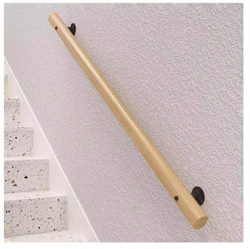 Garde-corps en bois antidérapant pour escalier - Montage mural - Gain de place - Pour couloir de jardin d'enfants - 150 cm