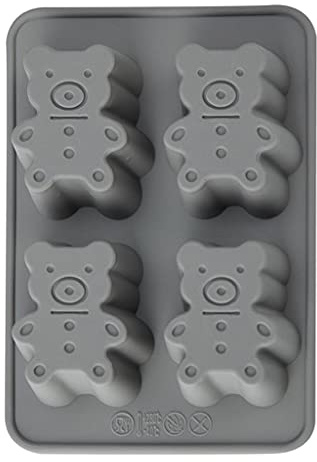ZWTPGKRD Juego de moldes creativos de silicona con 4 agujeros para hornear galletas de dibujos animados para microondas para formas grandes