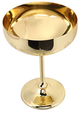 Haofy Calice da Champagne in Metallo, Coppa da Vino in Acciaio Inossidabile con Elegante Design Inciso per Feste e Uso Domestico (Spiga di grano Placcatura in oro)