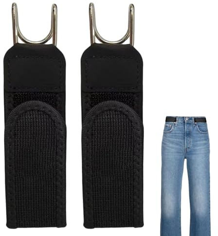 Arroopu 2 cinture senza fibbia, unisex, con gancio in metallo, elastiche, regolabili, invisibili, elasticizzate, per uomini e donne, perfette per lavoro, viaggi, pendolarismo, escursioni all'aperto