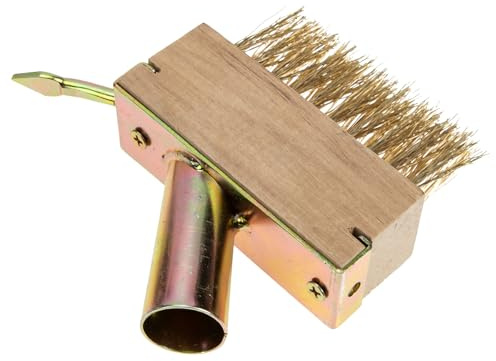 MINAOLULUS Brosse Métallique de Désherbage à Fil d'acier pour Pavés et Fissures, Outil Manuel Manche Long en Bois, Brosse pour Jardin et Terrasse, Nettoyage des Mauvaises Herbes et Mousse
