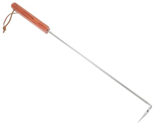 SOLUSTRE Gancio per Carne per Barbecue Inox Manico in per Grigliare Bistecche e Verdure Utensile per Cucina da Esterno Facile da Pulire