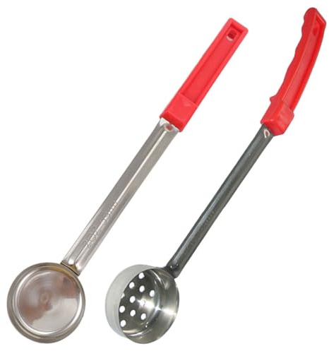 Healeved Louche Doseuse en Acier Inoxydable 2pcs pour Sauce à Pizza Manche Long, Facile à Étaler et Remuer, Cuisine Quotidienne