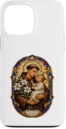 Custodia per iPhone 13 Pro Max Sant'Antonio Di Padova Prega Per Noi Sacro Mosaico Arte Fede