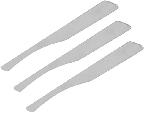 HUSHUI Juego de 3 Espátulas de Maquillaje de Metal, Varillas Mezcladoras de Acero Inoxidable para una Aplicación Precisa de la Base, Fácil de Limpiar y de Uso Higiénico, Perfectas para Entusiastas