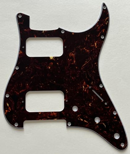Pickguard passar kompatibel dubbelfet HH Strat Humbucker stil gitarr, 4 lager brun sköldpadda