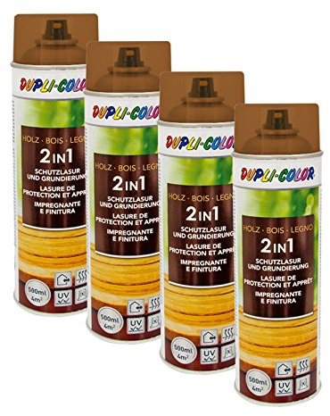4x DUPLI COLOR HOLZSCHUTZLASUR WASSERABWEISEND ALLWETTERSCHUTZ NUSSBAUM HELL
