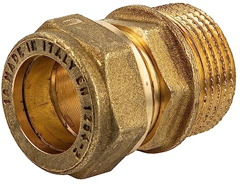 tecuro MS-Klemmringverbinder, Einschraubverschraubung mit zyl. Gewinde 22 mm x 1/2 Zoll AG, für Trinkwasser gemäß DVGW W 534 geprüft und zugelassen
