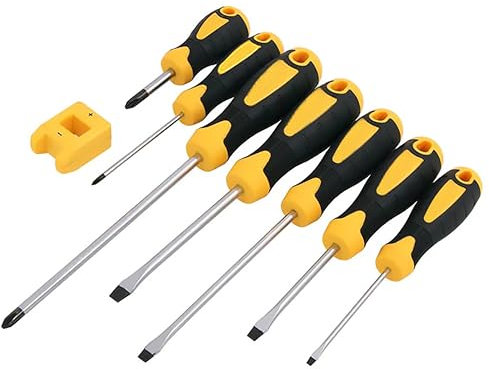 JUEGO DE DESTORNILLADORES MAGNETICOS DE ESTRELLA PHILIPS Y PLANOS 8 PIEZAS CON MAGNETIZADOR/DESMAGNETIZADOR