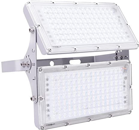 Viugreum 200 W LED strålkastare för utomhusbruk, IP66 vattentät spotlight säkerhet, superljus 16 000 lm arbet vägglampa för gård, trädgård, garage, hall, 6 500 K kall vit