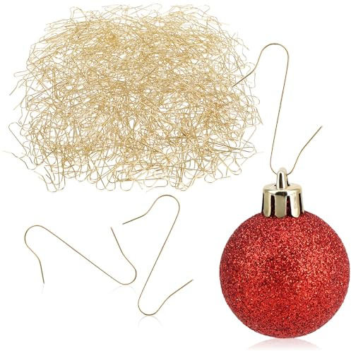 com-four® 600x Haken für Weihnachtsbaumschmuck, Schnellaufhänger | Doppelhaken für Weihnachtsbaum-Deko - Christbaumkugel-Aufhänger, Baumhaken als Deko-Anhänger