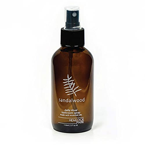 Hemlock Park Sandalwood Room & Linen Spray | Botanical Mist Crafted with Essential Oils | 4 oz Glass Bottle