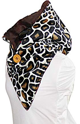 Kapuzenschal - Fellimitat mit Fleece, Motiv Giraffe