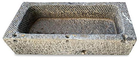 Baignoire de jardin en pierre naturelle pour plantes fontaine extérieure naturelle en pierre naturelle 160 cm