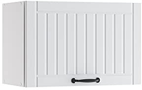 Vicco Hängeschrank Fame-Line, hängender Küchenschrank, Weiß Landhaus/Weiß, 60 cm Flach