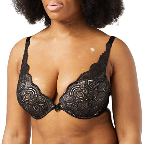 Wonderbra Cleavage Triangle Bra, Reggiseno Scollatura Triangolare Donna, Nero, 38DD