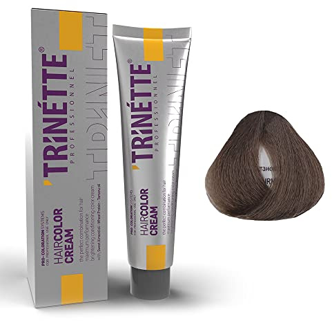 Trinette Professionelle No 6.2 Mörkblond Iriserande Permanent Hårfärg Kräm 100 ml – Strålande Färgresultat, Mjuka Ljusreflexer, Hög Täckning, Långvarig Salongskvalitet