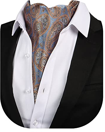 Beaface Herren-Krawatten, Ascot Krawatten, Krawatten für Herren, Paisleymuster, Jacquard, gewebt, Krawatte, Hochzeit, Business, Party, Freizeit, Hellblau Paisley, Einheitsgröße