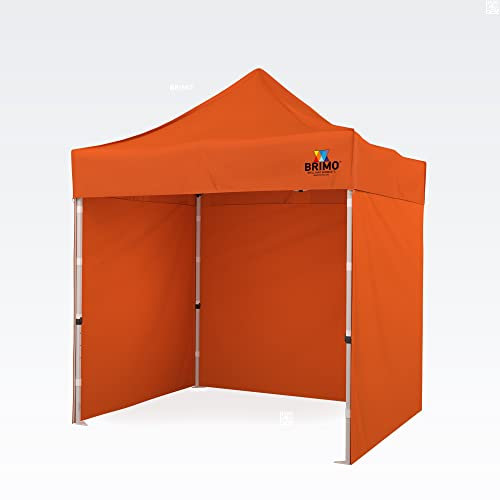BRIMO Pavillon 2x2 100% Wasserdicht mit 3 Seitenteilen - 5 Jahre Garantie (2x2 m, Orange)
