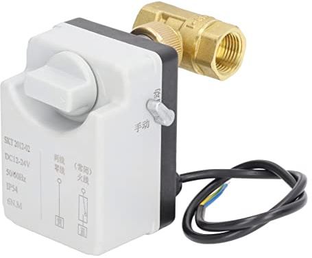 Jadeshay Motorisierter Kugelhahn Motorisierter Kugelhahn 2-Draht 2-Wege stromlos geschlossen DN15 Messing ABS DC 12V-24V Zubehör